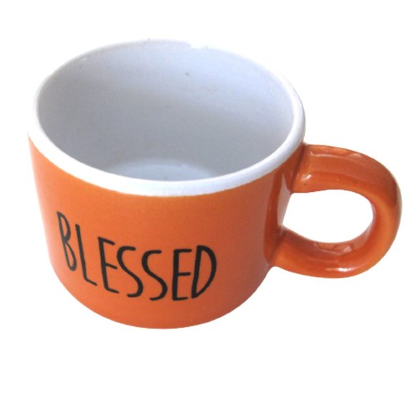 Espresso Cups Set of 2 Mugs Gray, Orange Mini 2.3 oz Cups perfect shot of coffee - Picture 8 of 8